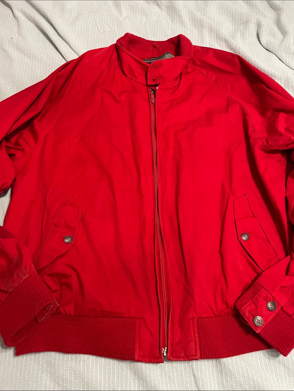 Gant Men's Red Harrington Zip Bomber Jacket